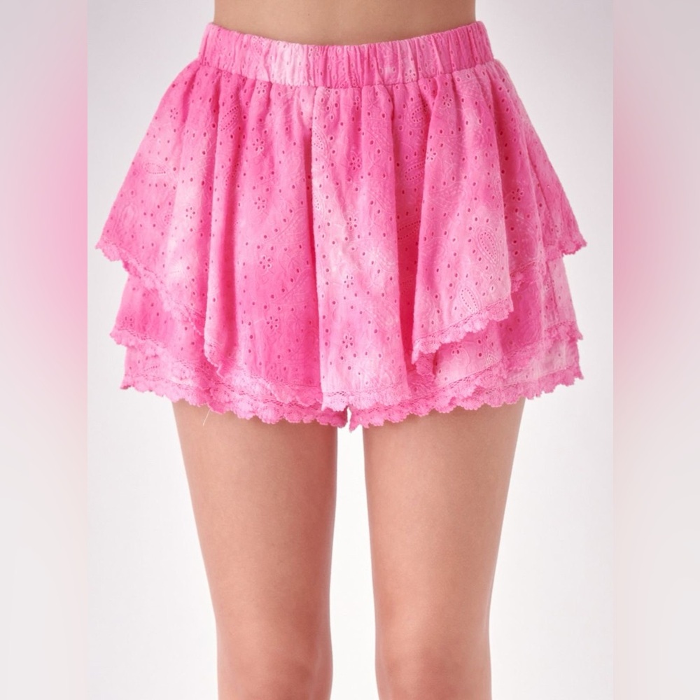 Free the roses paisley eyelet pink skort